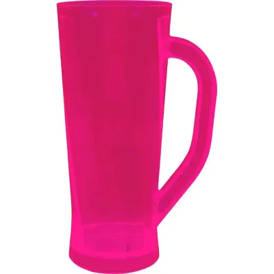 caneca chopp cristal 180ml rosa neon de plastico 