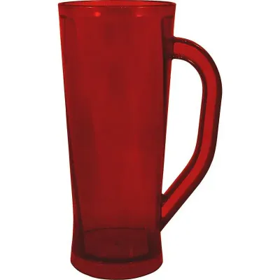 caneca chopp cristal 430ml vermelho de plastico  - 1524092