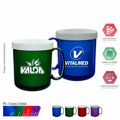  caneca cristal color 300ml cores  - 1524140