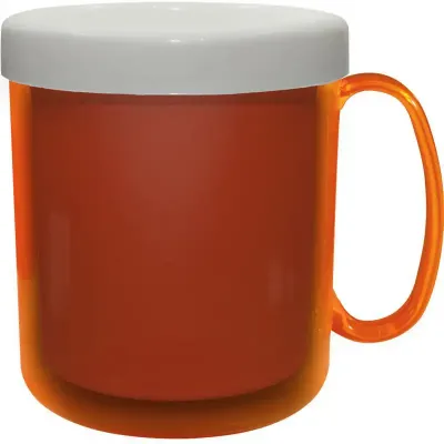 Caneca cristal color 300ml laranja neon de plastico  - 1524147