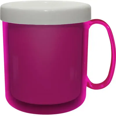 Caneca cristal color 300ml rosa neon de plastico  - 1524141