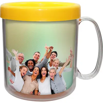 caneca foto termica 300ml amarelo cl de plastico  - 1525387