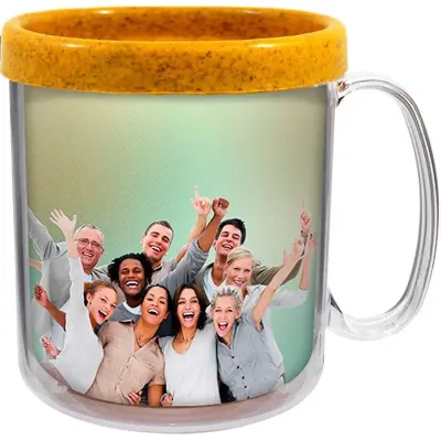 Caneca foto termica 300ml amarelo green colors cl de plastico  - 1525417