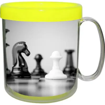 Caneca foto termica 300ml amarelo neon pb de plastico 