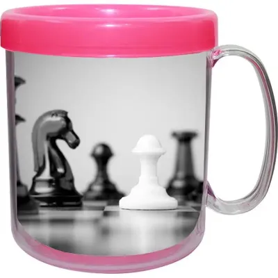 Caneca foto térmica 300ml rosa neon pb de plastico  - 1525359