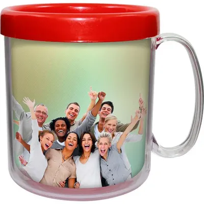 Caneca foto térmica 300ml vermelho cl de plastico 