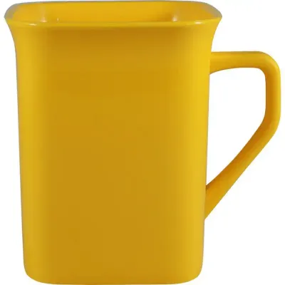 caneca quadrada 250ml amarelo de plastico 