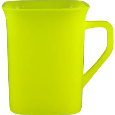 Caneca quadrada 250ml amarelo neon de plastico 