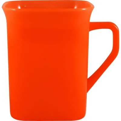 Caneca Quadrada Laranja Neon 250mL Plástico