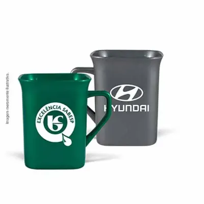 Caneca quadrada 250 ml metalizado