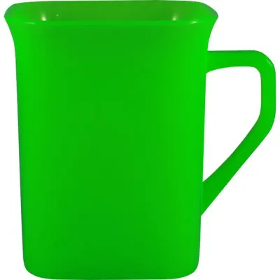 Caneca quadrada 250ml verde neon de plastico 