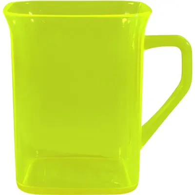 caneca quadrada cristal 250ml amarelo neon de plastico  - 1523668