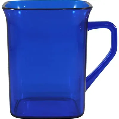 Caneca Quadrada Cristal Azul 300mL Plástico