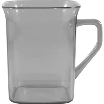 Caneca quadrada cristal 250ml transparente de plastico 