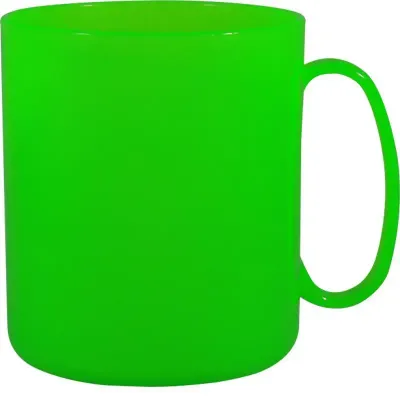 Caneca Redonda Verde Neon 400mL Plástico Premium