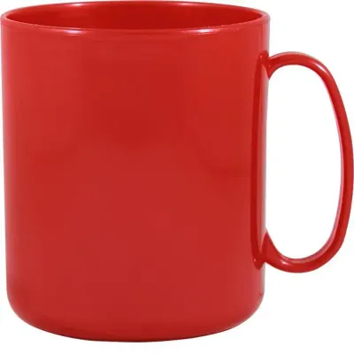 Caneca Redonda Vermelho 400mL Plástico Premium