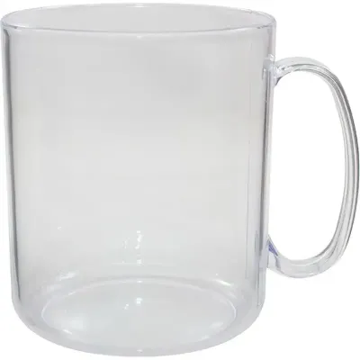 caneca redonda cristal 400ml transparente de plastico 