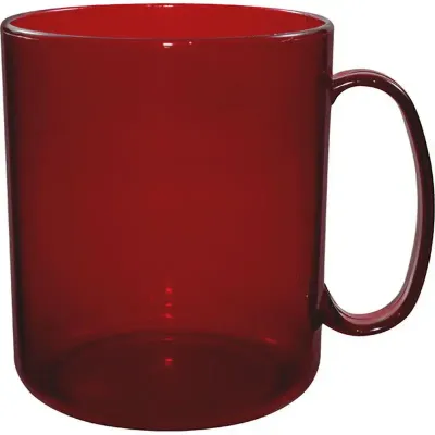 Caneca Redonda Cristal Vermelho 400mL Plástico