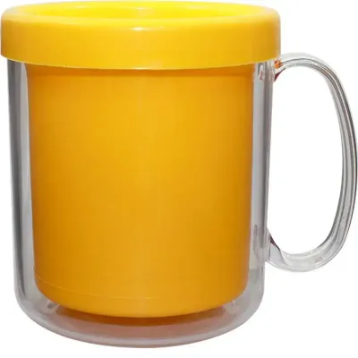 Caneca Térmica Cristal Amarelo 300mL plástica