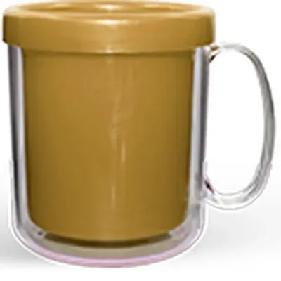 Caneca térmica cristal 300ml dourado de plastico 