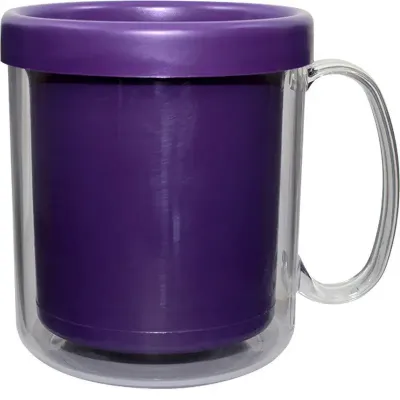 Caneca Térmica Cristal Lilás 300mL Plástico