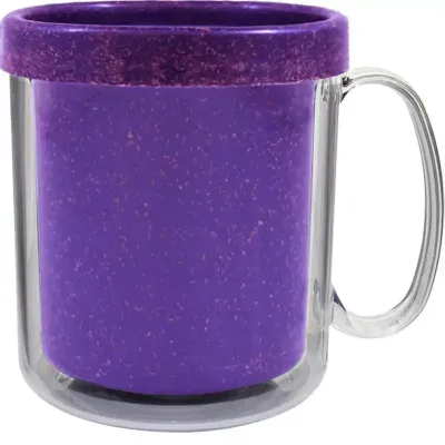 caneca termica cristal 300ml lilas green colors de plastico  - 1524187