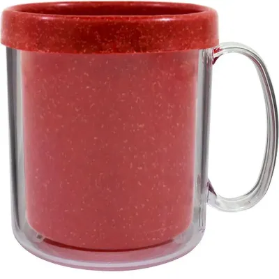 caneca termica cristal 300ml vermelho green colors de plastico  - 1524191