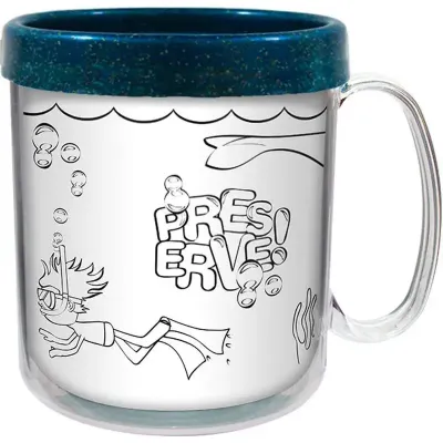 Caneca Térmica Cristal Infantil 300ml Azul