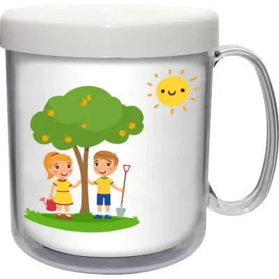 caneca termica infantil 300ml branco cl de plastico 