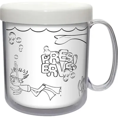 caneca termica infantil 300ml branco pb de plastico 