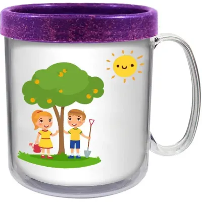 caneca termica infantil 300ml lilas green colors cl de plastico 