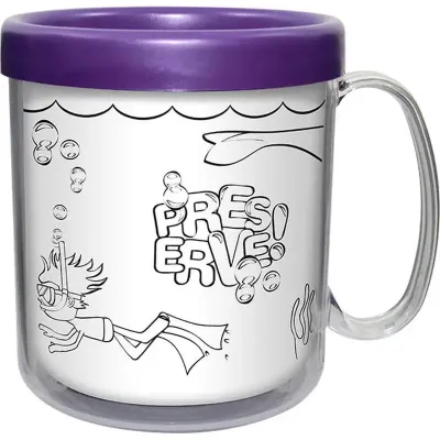 caneca termica infantil 300ml lilas pb de plastico  - 1525222