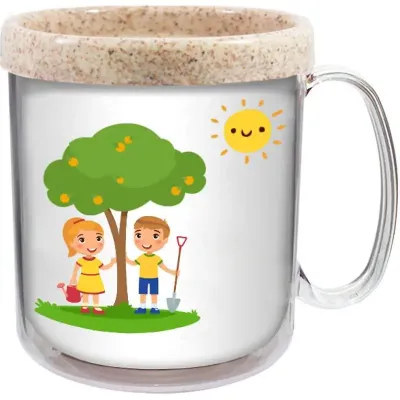 caneca termica infantil 300ml palha green colors cl de plastico 