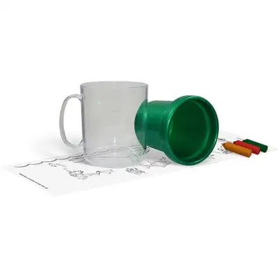  caneca termica infantil 300ml verde de plastico  - 1525287