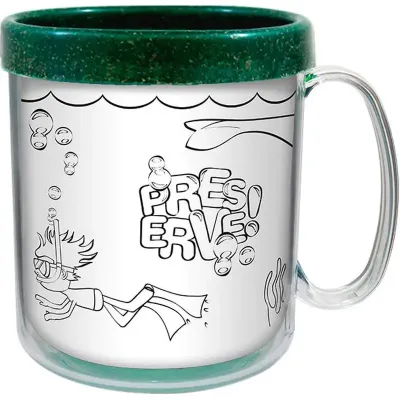 caneca termica infantil 300ml verde green colors pb de plastico 