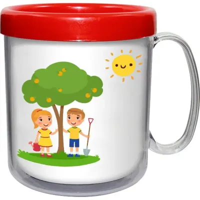 Caneca Térmica Cristal Infantil  Vermelho 300ml