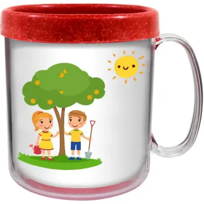 caneca termica infantil 300ml vermelho green colors cl de plastico 