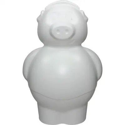 cofrinho porquinho branco de plastico 