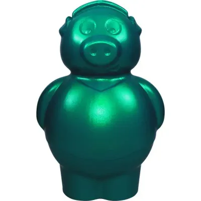 cofrinho porquinho verde de plastico 