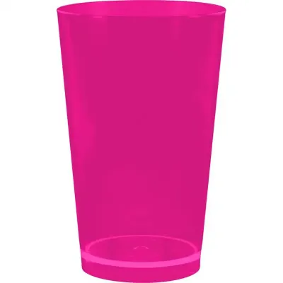 copo cancun cristal 320ml rosa neon de plastico 