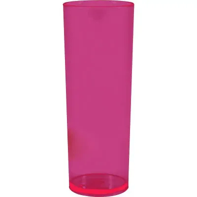 copo long drink cristal 330ml rosa neon de plastico  - 1525199