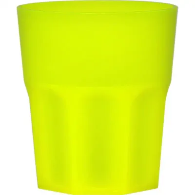 copo mini roma 300ml amarelo neon de plastico 