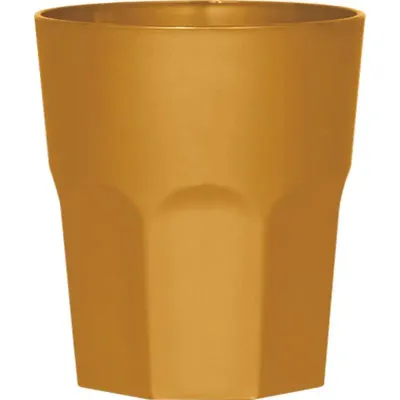 Copo mini roma 300ml dourado de plastico 