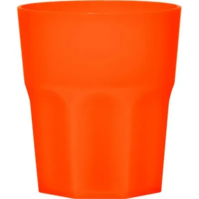 copo mini roma 300ml laranja neon de plastico 