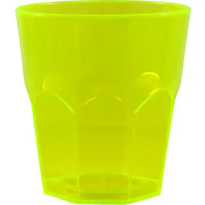 Copo mini roma cristal 300ml amarelo neon de plastico  - 1523606