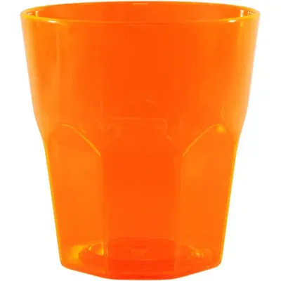 copo mini roma cristal 300ml laranja neon de plastico  - 1523610