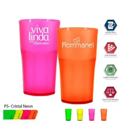  copo roma cristal 370ml neon cores  - 1525146