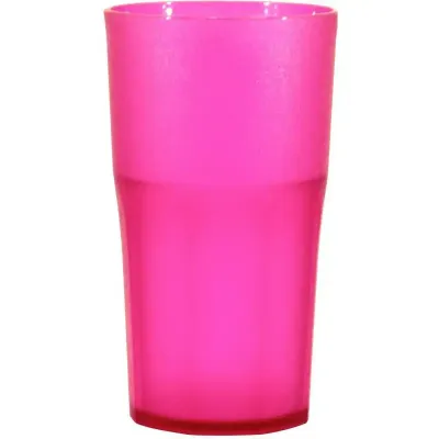 copo roma cristal 370ml rosa neon de plastico 