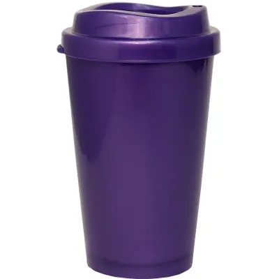 Copo tampa mug 320ml lilas de plastico 