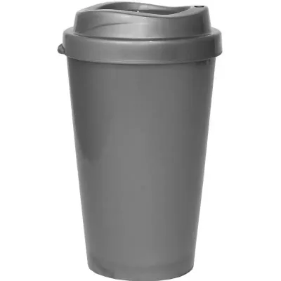 copo tampa mug 320ml prata de plastico 